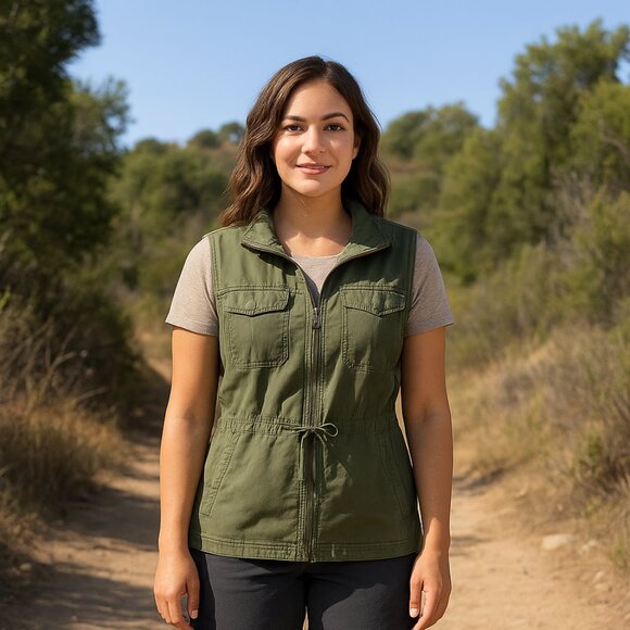 Merona Jackets & Blazers - Merona green rugged style casual vest, size large, functional pockets, adjustabl